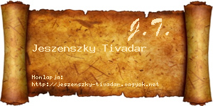 Jeszenszky Tivadar névjegykártya